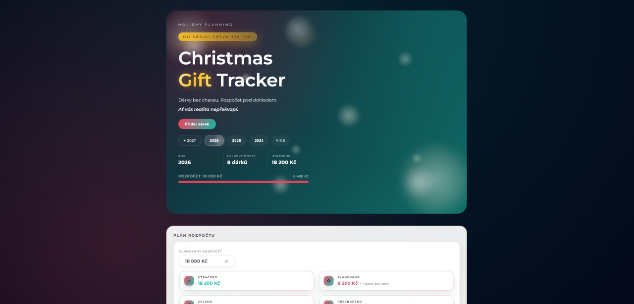 Náhled projektu Gift Tracker